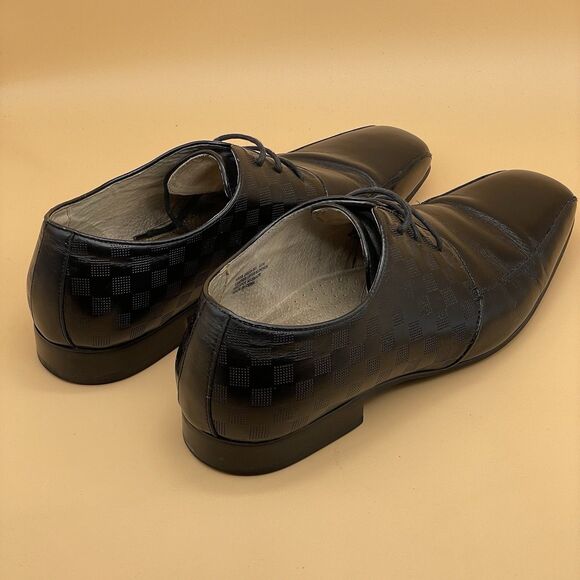 Stacy Adams Oxford Dress Shoes Men’s 11.5M Printed Black Leather 24655 Formal main image 2